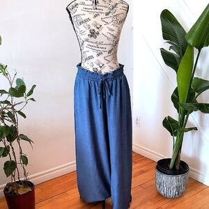 Blue Wide-Leg Pants